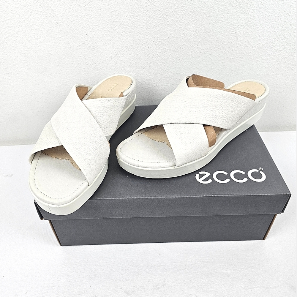 New Ecco Touch Strap Plateau Sandal leather 10-10.5